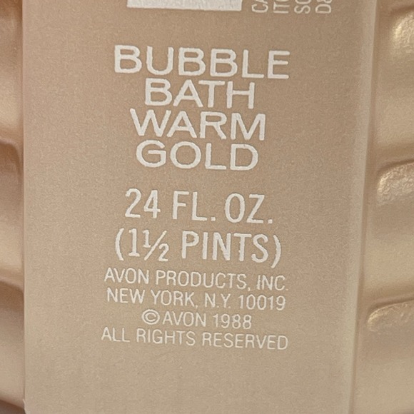 Vintage 1988 Avon Warm Gold Bubble Bath 24 Fl oz New Old Stock Sealed - Picture 5 of 10